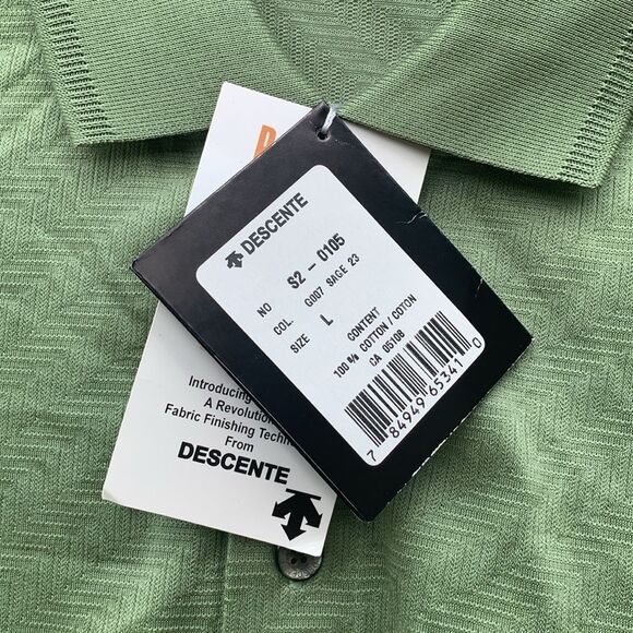 Take 50% OFF- Descente Men's Green Golf Polo Shirt, Size-L - Picture 9 of 12